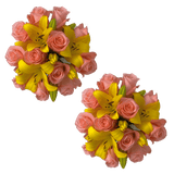 Fresh Rose & Lily Flower Bouquet Elegant Gift Arrangement
