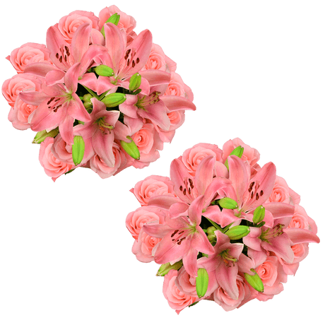 Charming Rose & Lily Fresh Flower Bouquet Elegant Floral Gift