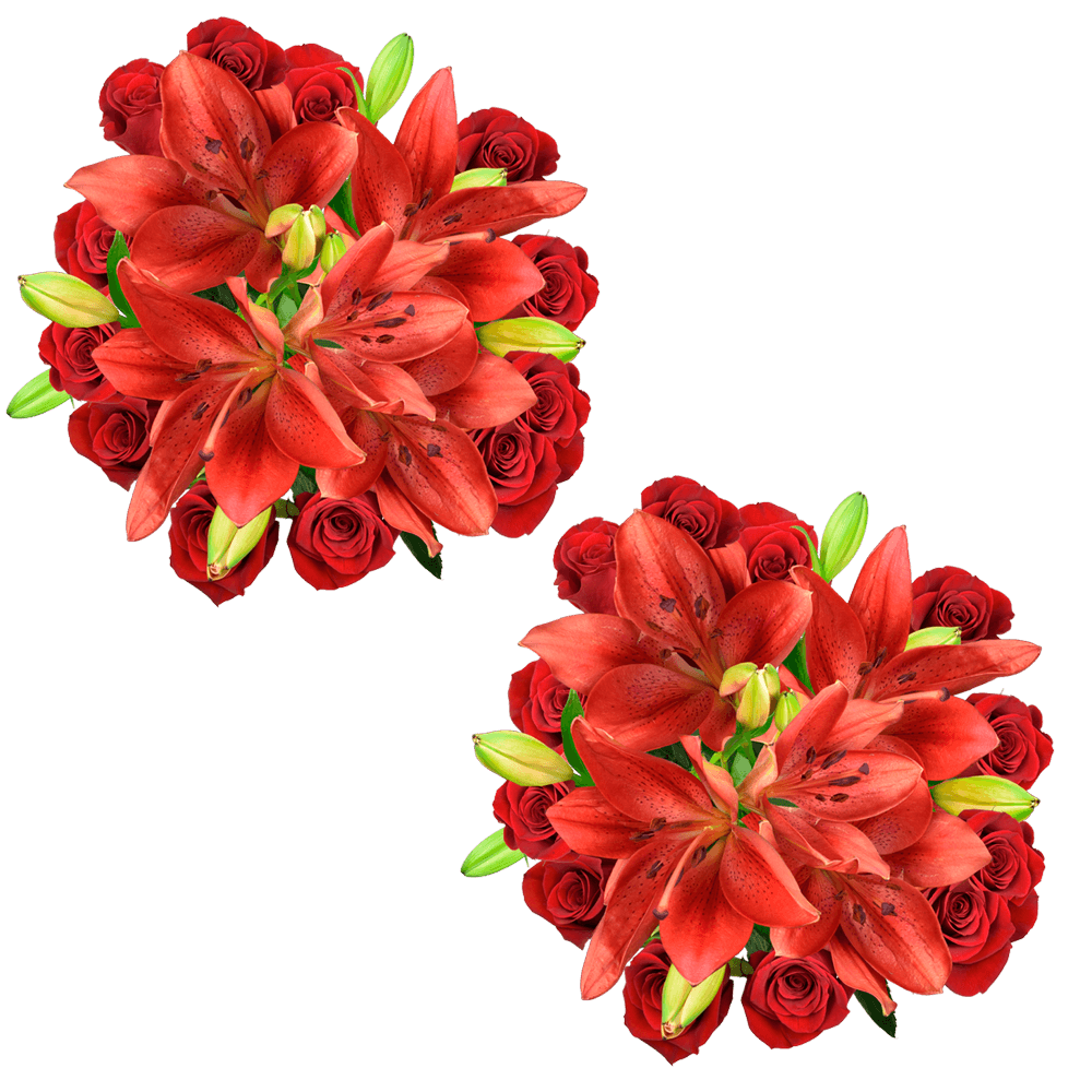 Romantic Rose & Lily Fresh Flower Bouquet Premium Floral Gift