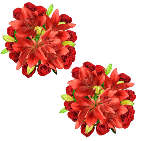 Romantic Rose & Lily Fresh Flower Bouquet Premium Floral Gift