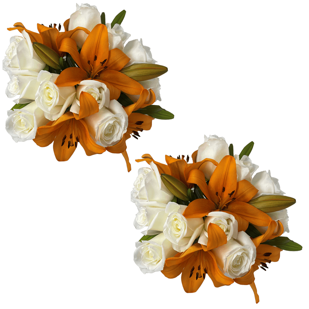Classic Rose & Lily Fresh Flower Bouquet Elegant Gift Arrangement