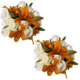 Classic Rose & Lily Fresh Flower Bouquet Elegant Gift Arrangement
