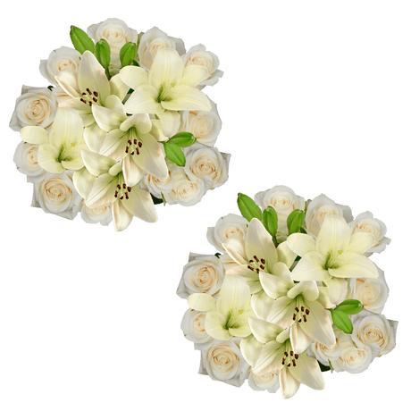 Elegant Fresh Rose & Lily Bouquet Classic Floral Gift
