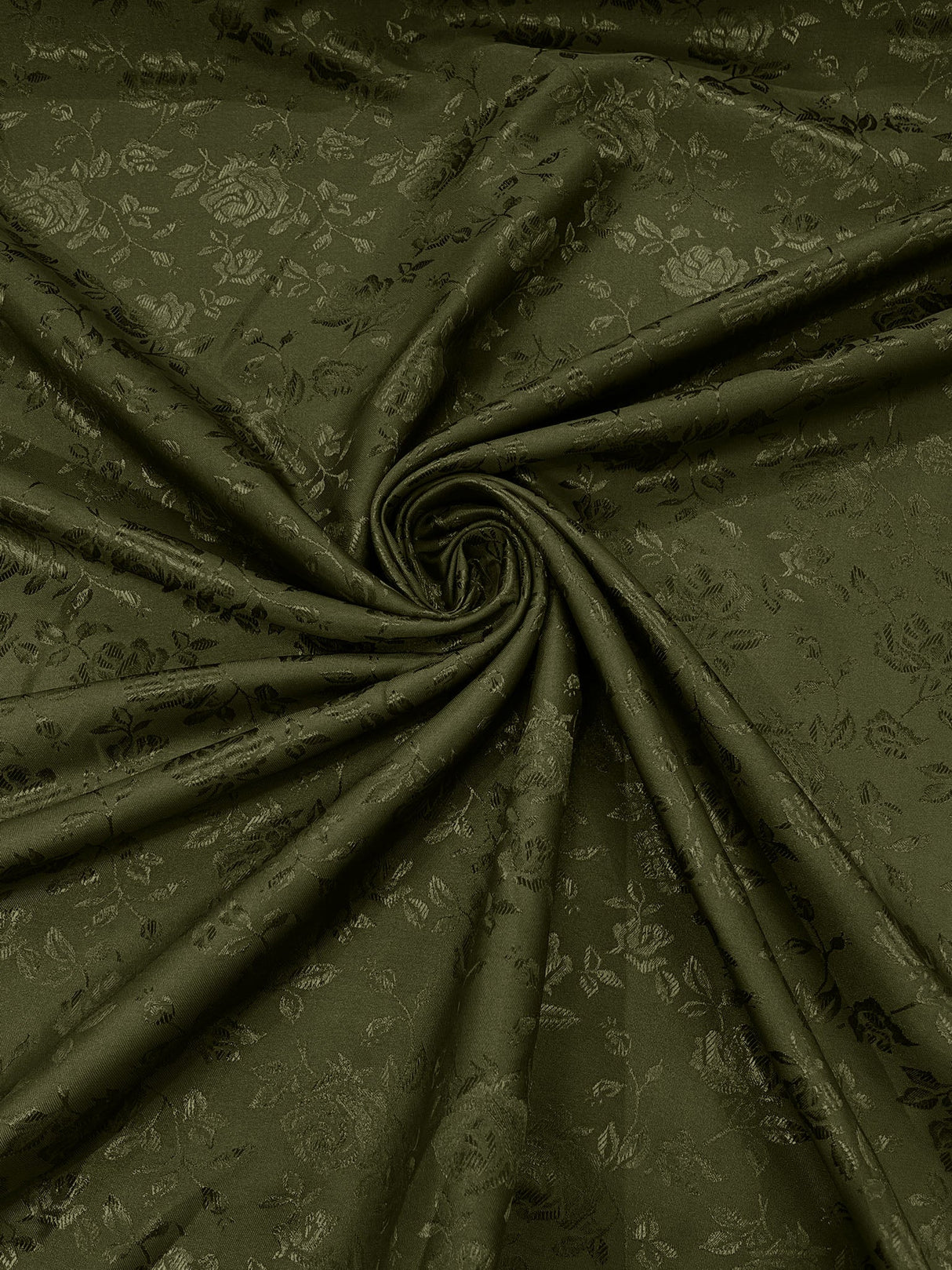 Flower Rose Jacquard Satin Fabric - Floral Brocade, 58" Width (1 Yard)