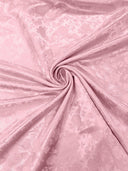 Flower Rose Jacquard Satin Fabric - Floral Brocade, 58" Width (1 Yard)