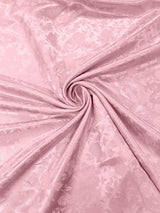 Flower Rose Jacquard Satin Fabric - Floral Brocade, 58" Width (1 Yard)