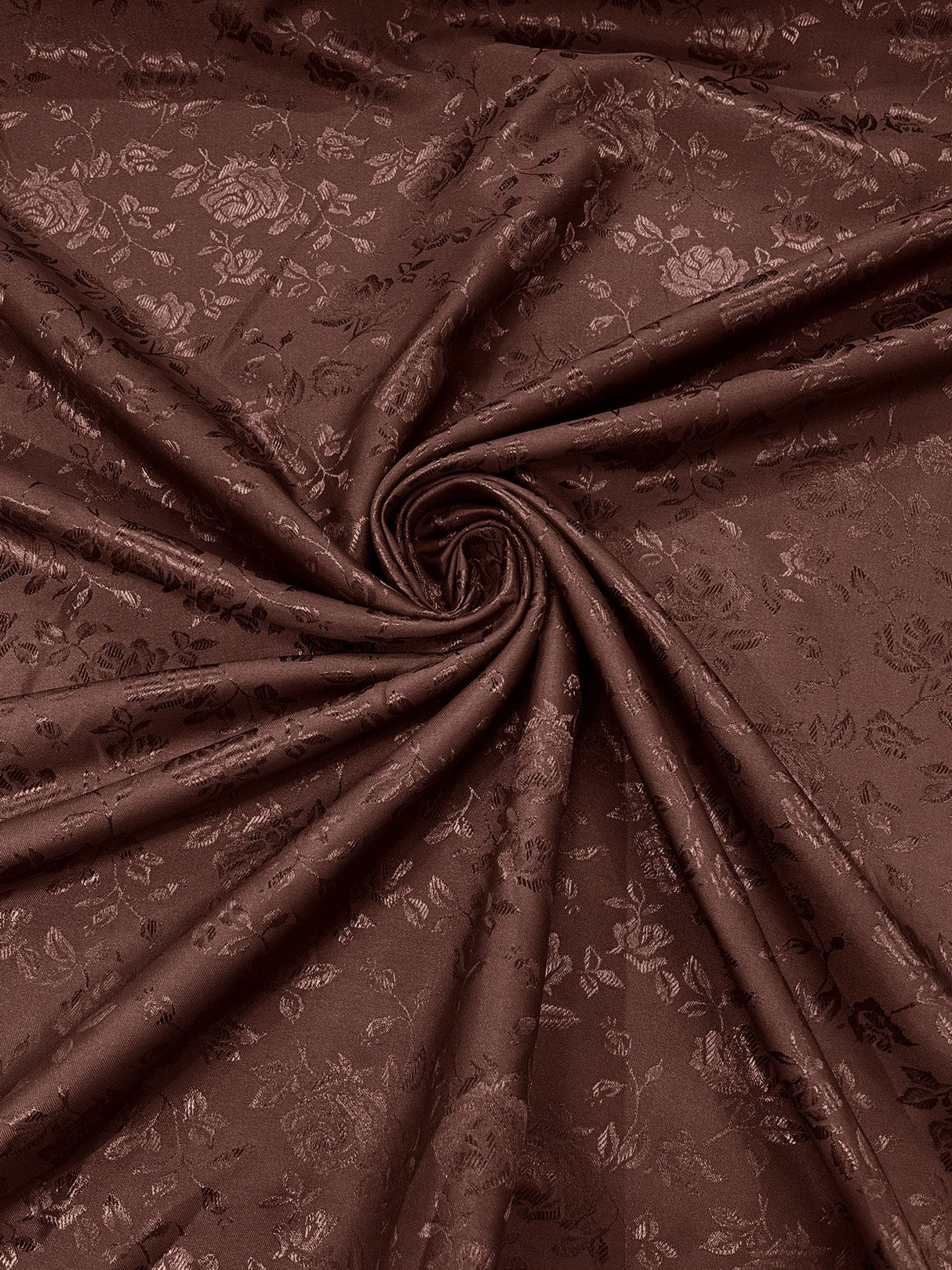 Flower Rose Jacquard Satin Fabric - Floral Brocade, 58" Width (1 Yard)