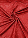 Flower Rose Jacquard Satin Fabric - Floral Brocade, 58" Width (1 Yard)