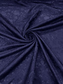 Flower Rose Jacquard Satin Fabric - Floral Brocade, 58" Width (1 Yard)