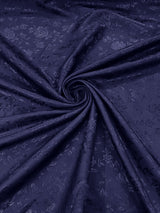 Flower Rose Jacquard Satin Fabric - Floral Brocade, 58" Width (1 Yard)