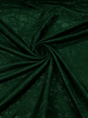 Flower Rose Jacquard Satin Fabric - Floral Brocade, 58" Width (1 Yard)