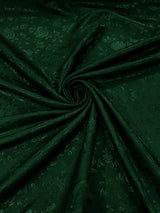 Flower Rose Jacquard Satin Fabric - Floral Brocade, 58" Width (1 Yard)