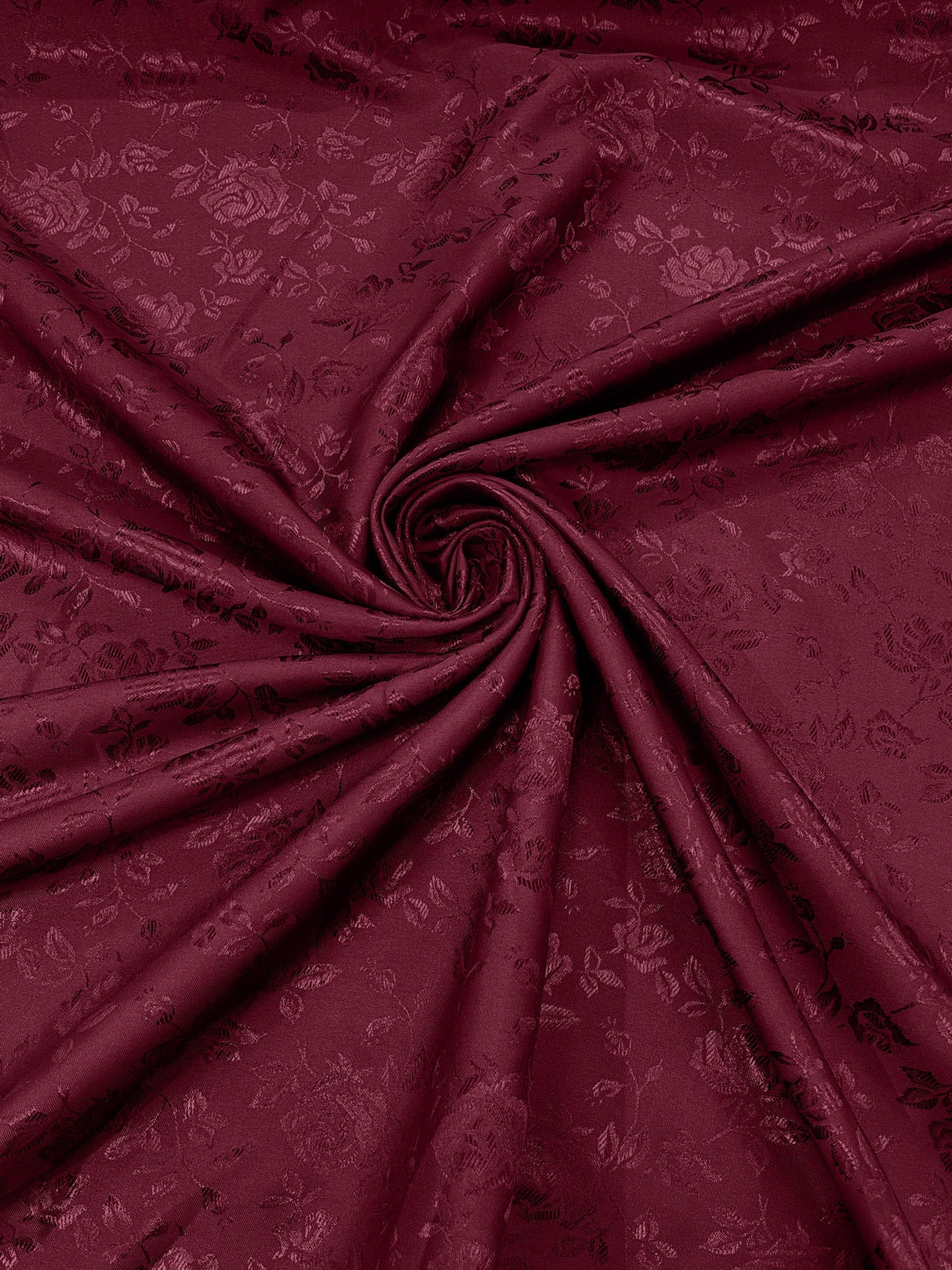 Flower Rose Jacquard Satin Fabric - Floral Brocade, 58" Width (1 Yard)