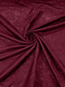 Flower Rose Jacquard Satin Fabric - Floral Brocade, 58" Width (1 Yard)