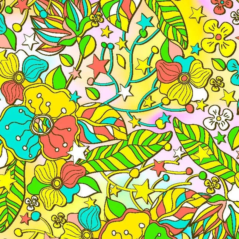 Printed Spandex Flower Stars 4