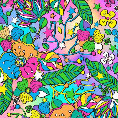 Printed Spandex Flower Stars 4