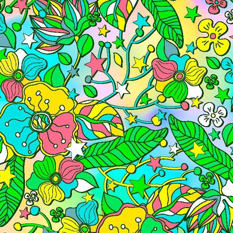 Printed Spandex Flower Stars 4