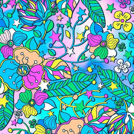 Printed Spandex Flower Stars 4