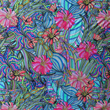 Swim Knit Nylon Spandex Flower Power Floral Print