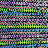 Swim Knit Nylon Spandex Fluorescent Leaves and Dots Stripe 33" Remnant