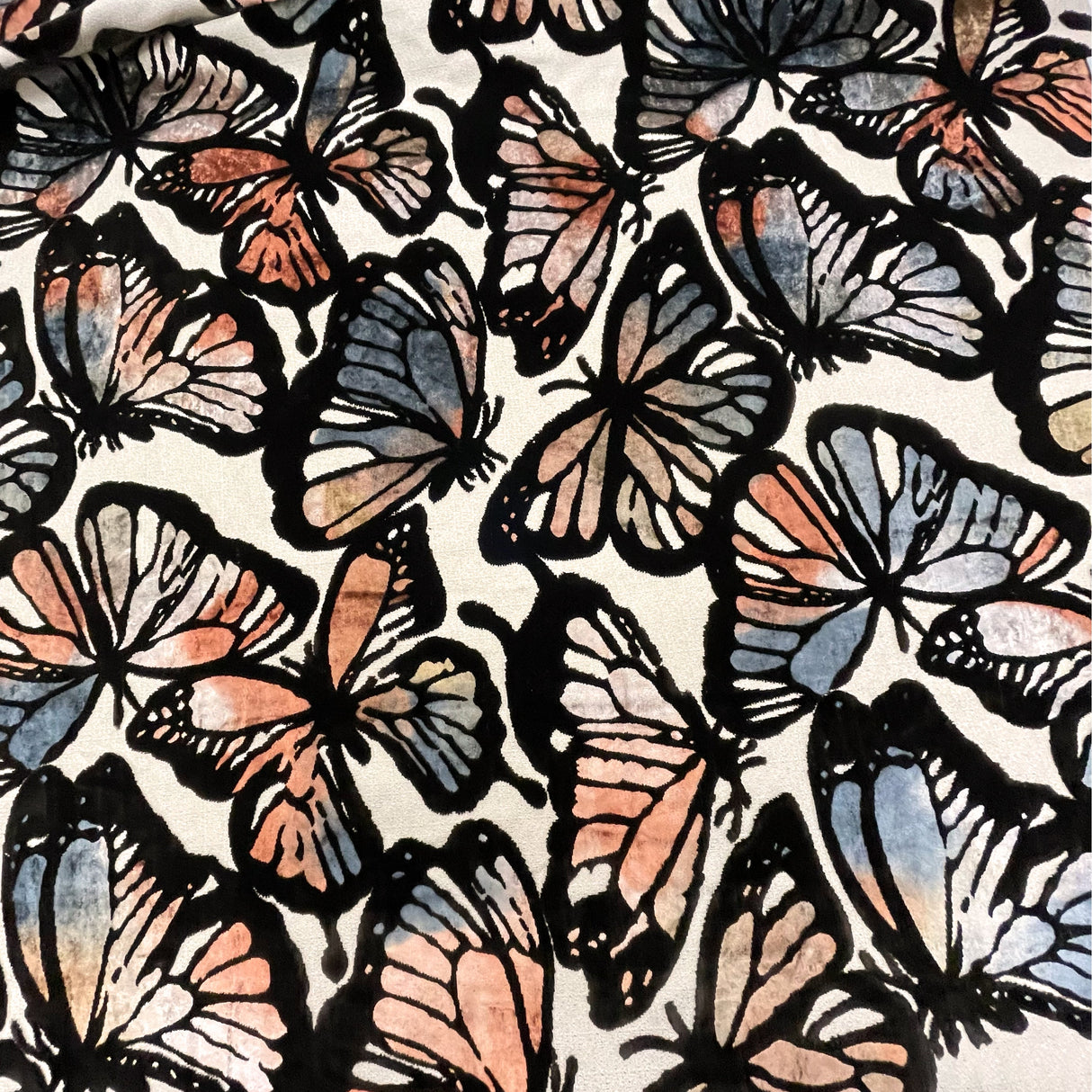 Butterfly Cut Velvet Upholstery Fabric by the Yard