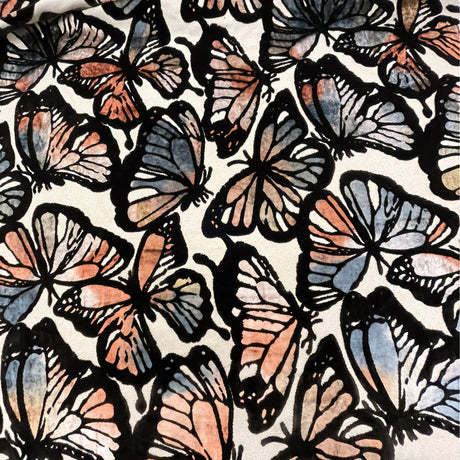 Butterfly Cut Velvet Upholstery Fabric by the Yard