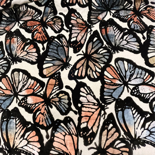 Butterfly Cut Velvet Upholstery Fabric by the Yard