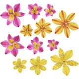 Bright Lilies Tropical Flower Assortment Gum Paste Spray - 12 flowers