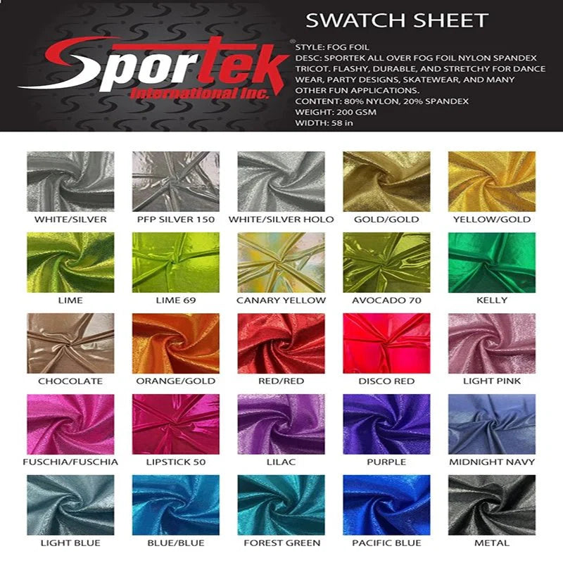 Foil Nylon Spandex Metallic Fabric