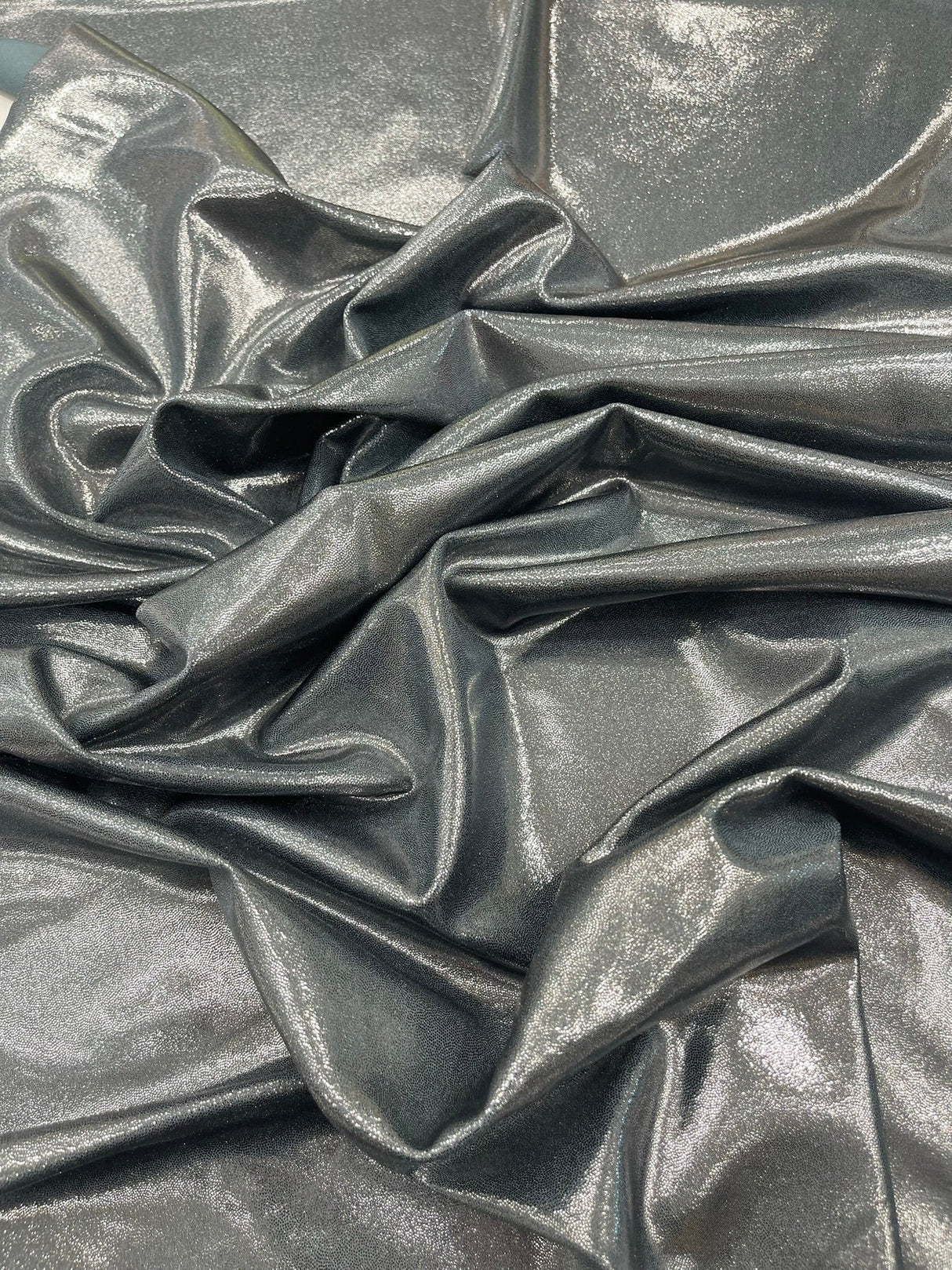 Foggy All Over Foil Metallic Nylon Spandex Fabric - Shimmering Foil, 58" Width (1 Yard)