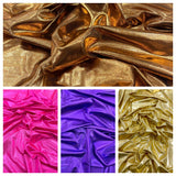 Foggy All Over Foil Metallic Nylon Spandex Fabric - Shimmering Foil, 58" Width (1 Yard)