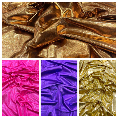 Foggy All Over Foil Metallic Nylon Spandex Fabric - Shimmering Foil, 58" Width (1 Yard)