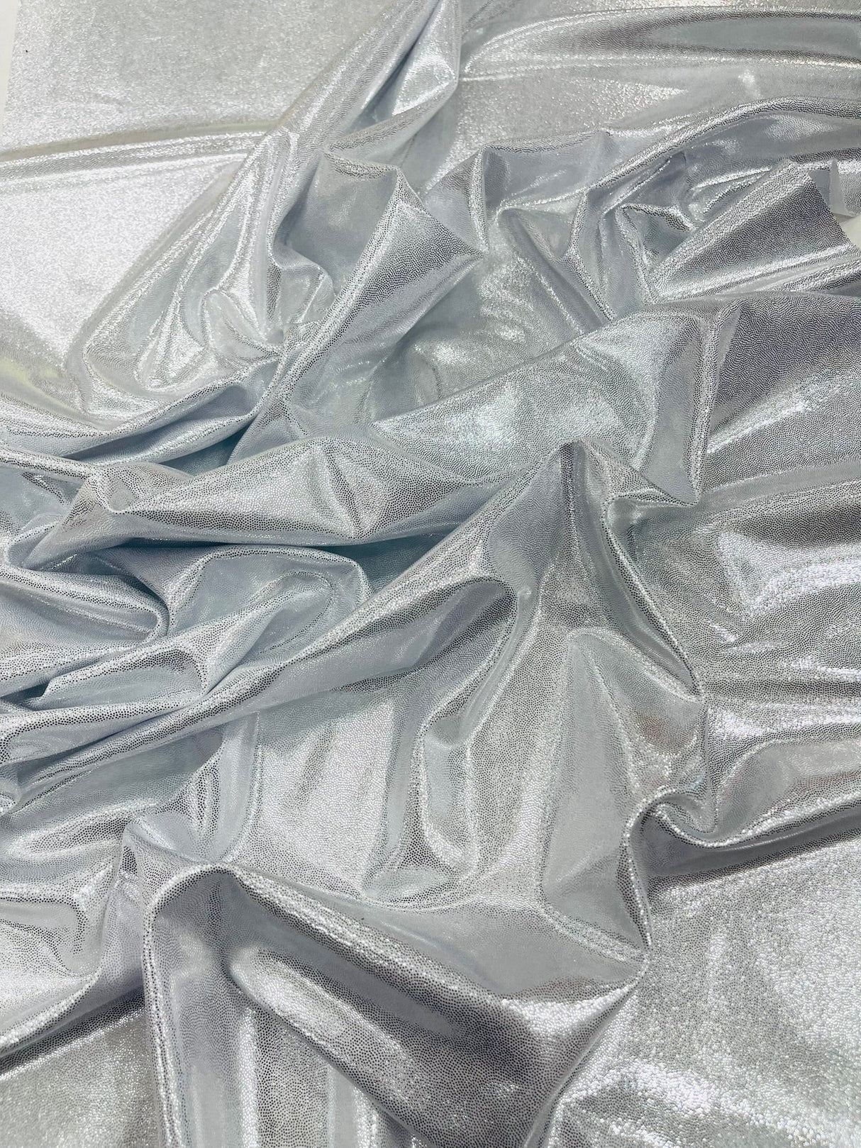 Foggy All Over Foil Metallic Nylon Spandex Fabric - Shimmering Foil, 58" Width (1 Yard)
