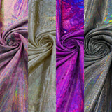 Foggy Foil Stretch Velvet Fabric - Iridescent Foil, 58" Width (1 Yard)