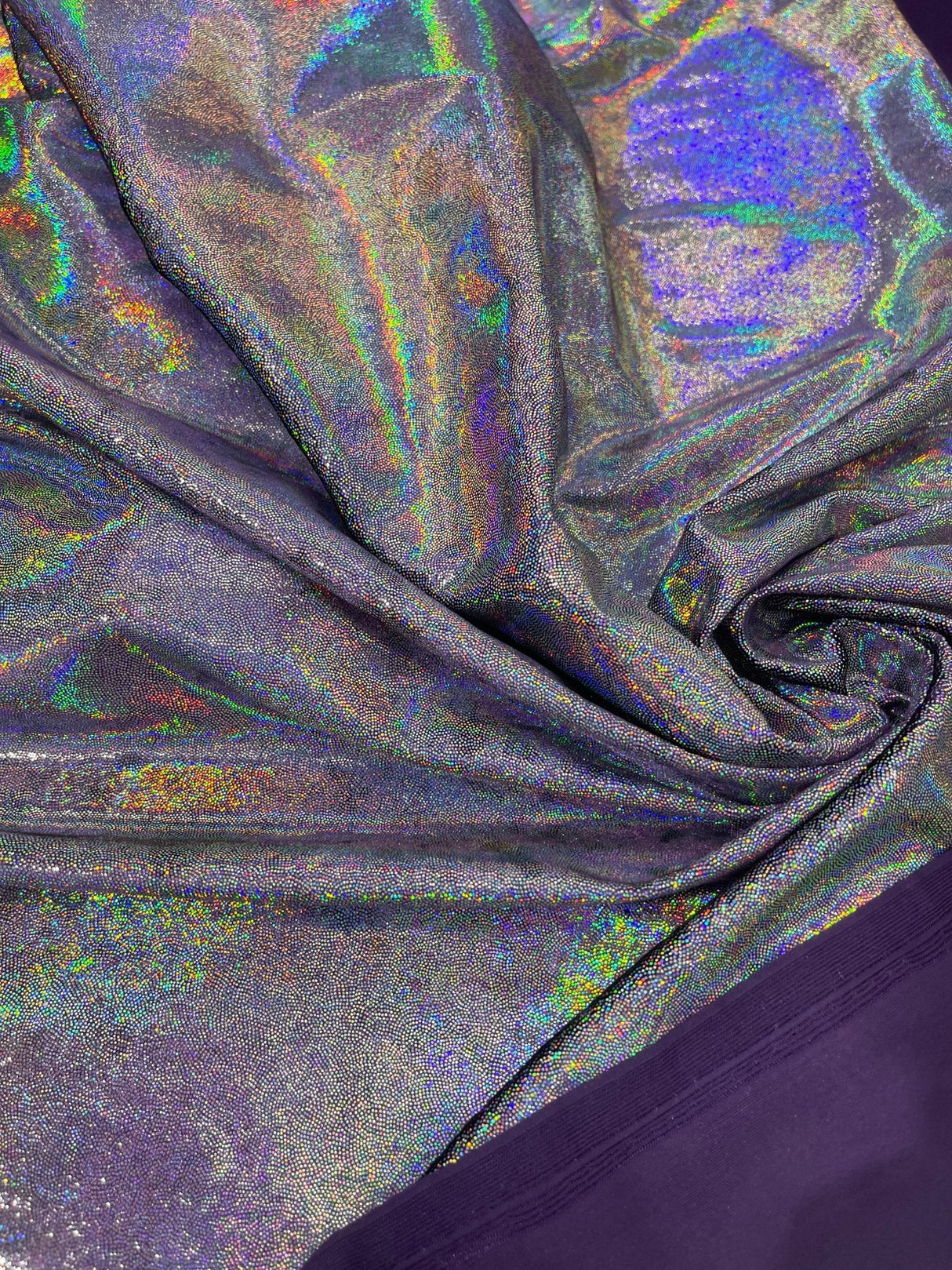 Foggy Foil Stretch Velvet Fabric - Iridescent Foil, 58" Width (1 Yard)