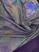 Foggy Foil Stretch Velvet Fabric - Iridescent Foil, 58" Width (1 Yard)