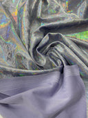 Foggy Foil Stretch Velvet Fabric - Iridescent Foil, 58" Width (1 Yard)