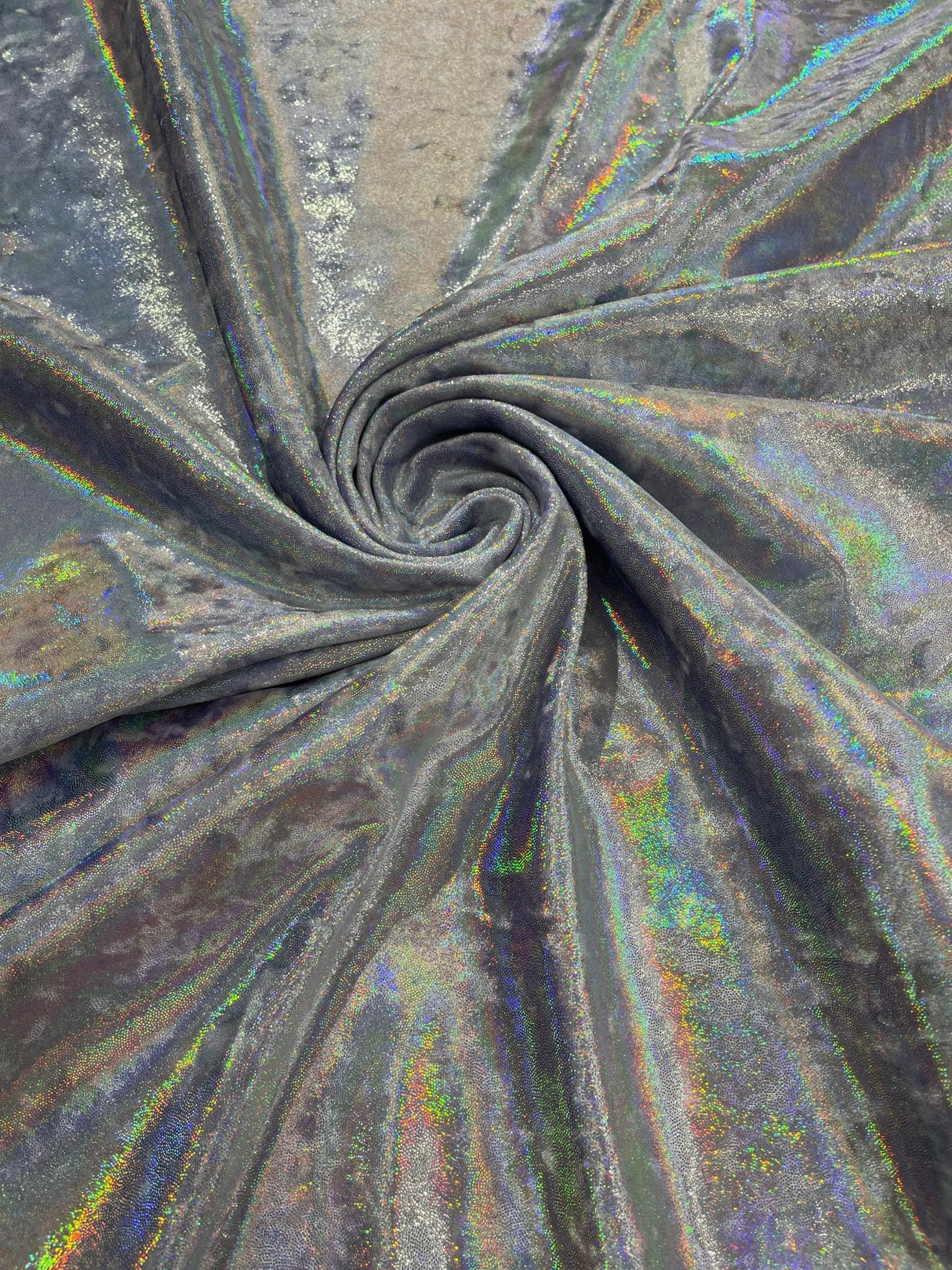 Foggy Foil Stretch Velvet Fabric - Iridescent Foil, 58" Width (1 Yard)