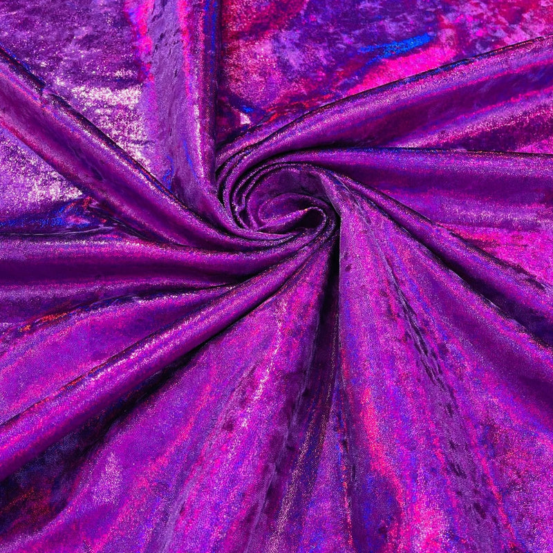 Foggy Foil Stretch Velvet Fabric - Iridescent Foil, 58" Width (1 Yard)