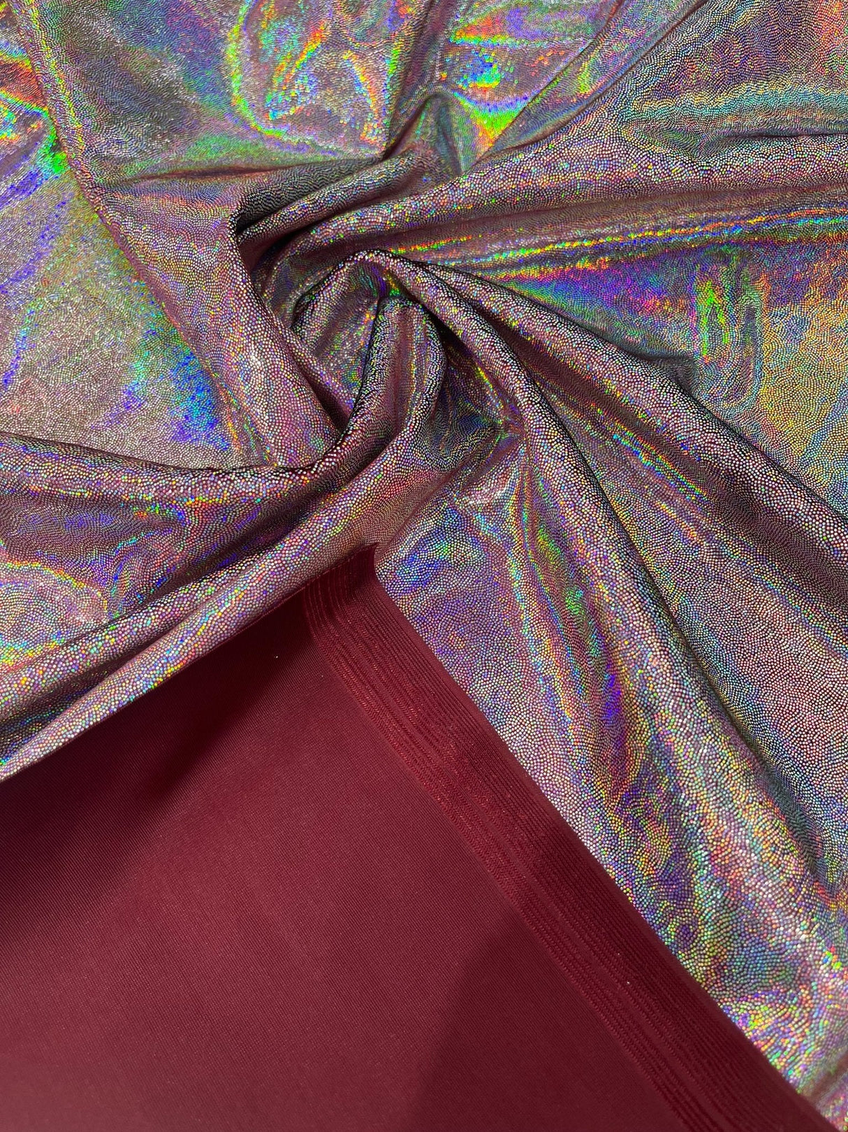 Foggy Foil Stretch Velvet Fabric - Iridescent Foil, 58" Width (1 Yard)