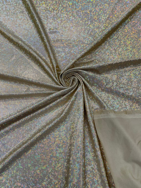 Shattered Glass Foil Spandex Fabric - Reflective Shattered Glass Print, 58" Width (1 Yard)