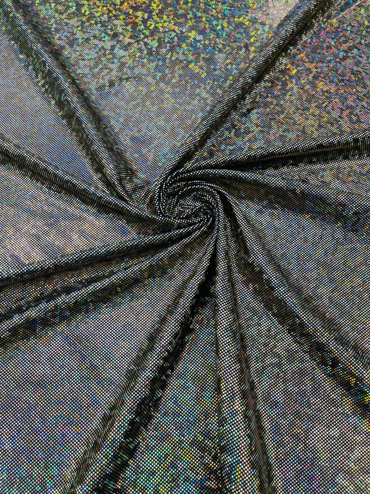 Shattered Glass Foil Spandex Fabric - Reflective Shattered Glass Print, 58" Width (1 Yard)