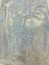 Shattered Glass Foil Spandex Fabric - Reflective Shattered Glass Print, 58" Width (1 Yard)