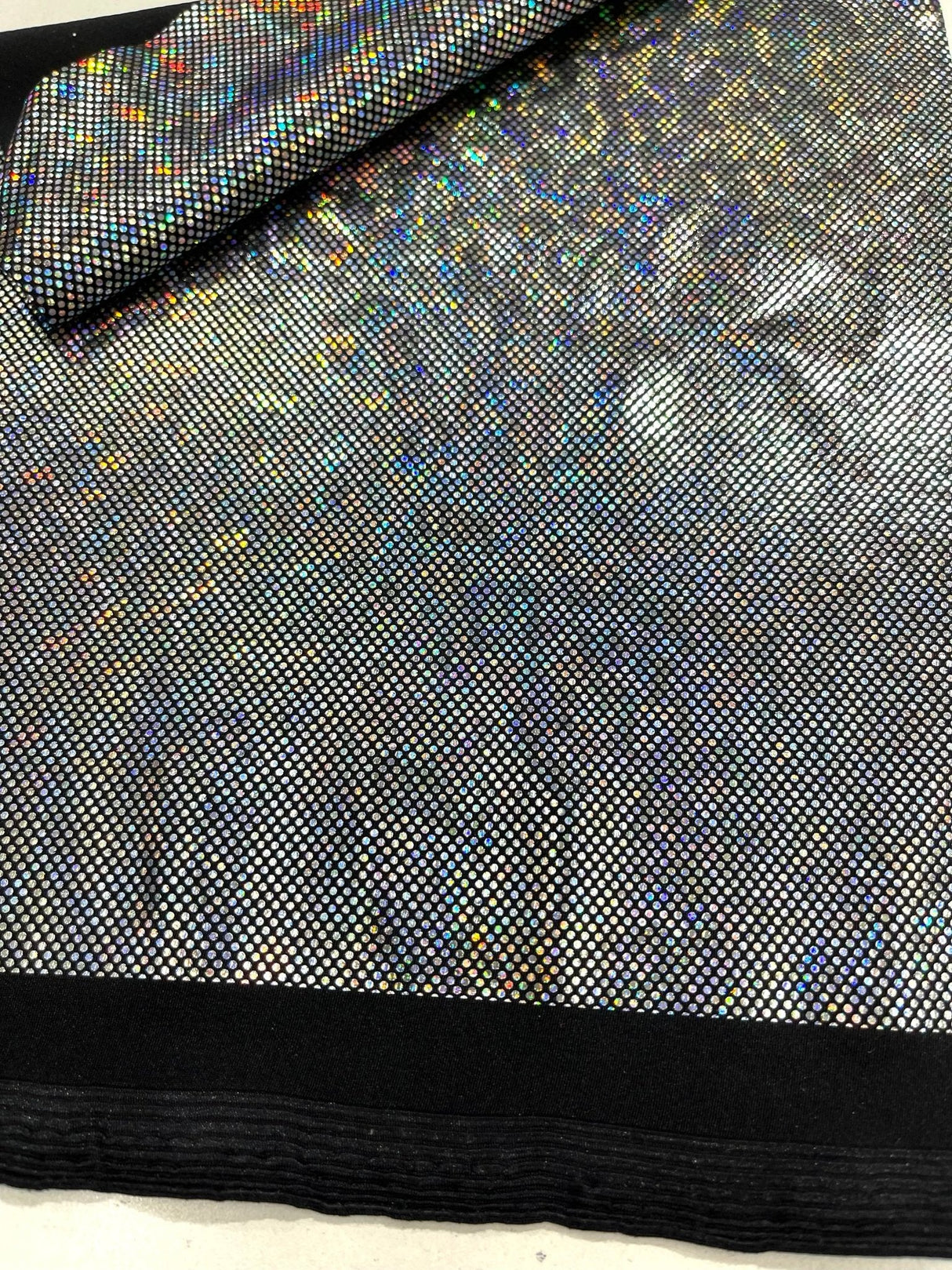 Shattered Glass Foil Spandex Fabric - Reflective Shattered Glass Print, 58" Width (1 Yard)