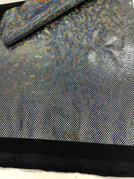 Shattered Glass Foil Spandex Fabric - Reflective Shattered Glass Print, 58" Width (1 Yard)