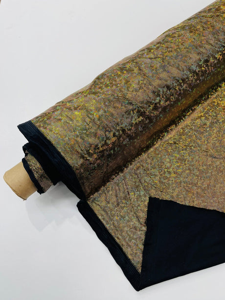 Shattered Glass Foil Spandex Fabric - Reflective Shattered Glass Print, 58" Width (1 Yard)