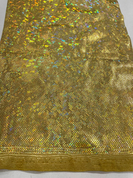 Shattered Glass Foil Spandex Fabric - Reflective Shattered Glass Print, 58" Width (1 Yard)