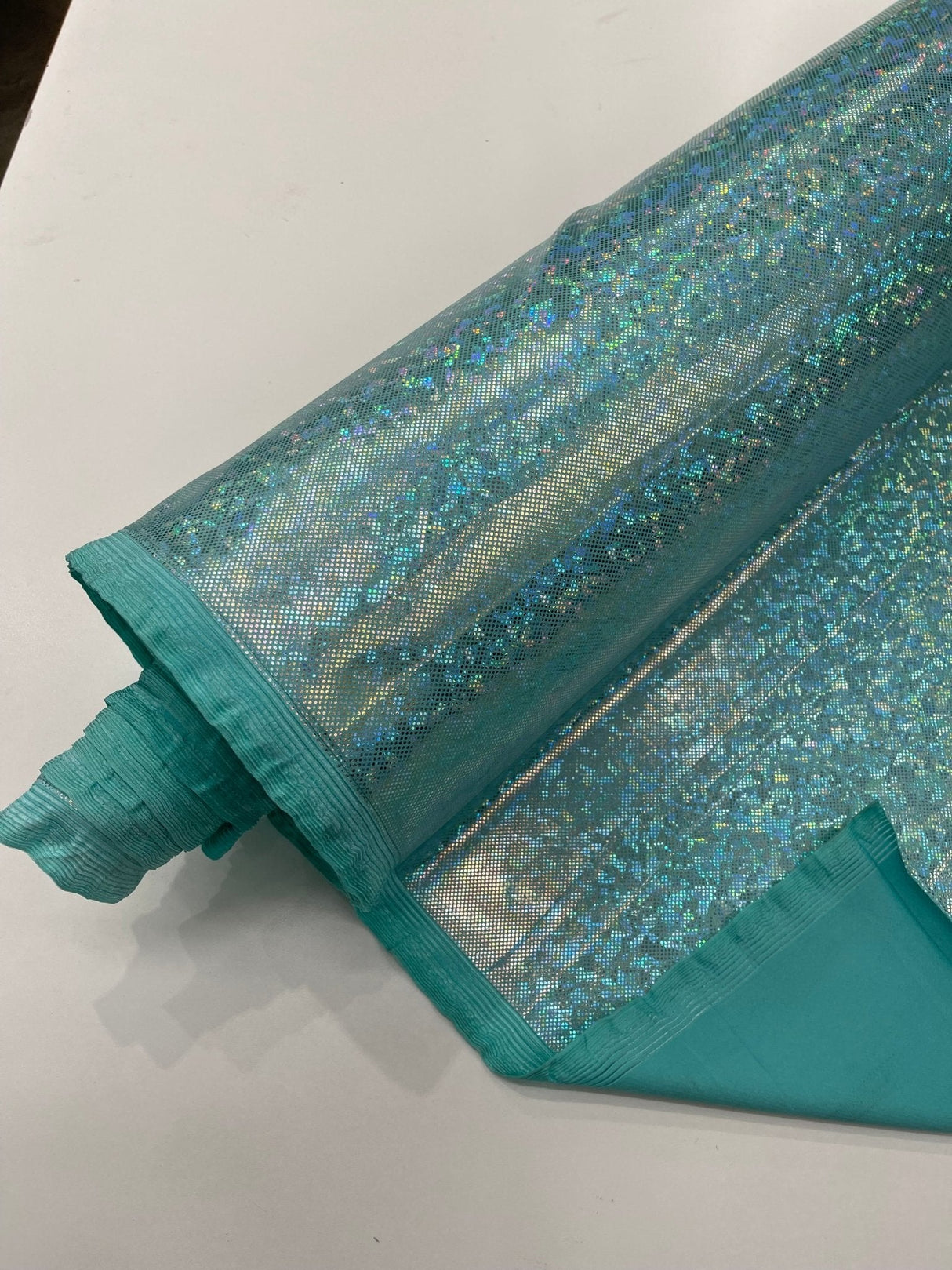Shattered Glass Foil Spandex Fabric - Reflective Shattered Glass Print, 58" Width (1 Yard)