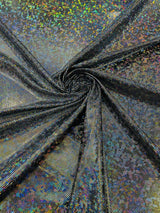 Shattered Glass Foil Spandex Fabric - Reflective Shattered Glass Print, 58" Width (1 Yard)