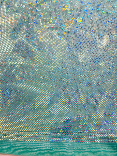 Shattered Glass Foil Spandex Fabric - Reflective Shattered Glass Print, 58" Width (1 Yard)